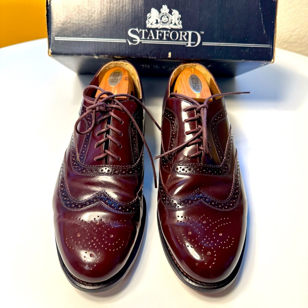 Stafford Burgandy dress shoe